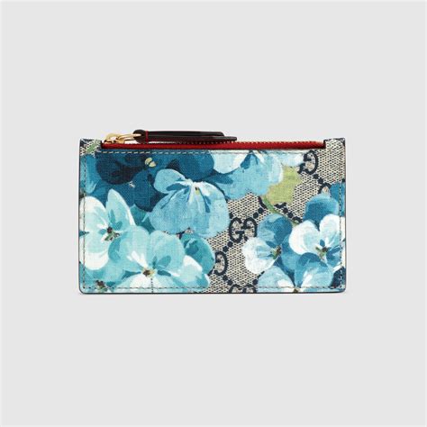 gucci supreme bloom zipper card case|Gucci GG Blooms Card & Train Pass Case, Blue .